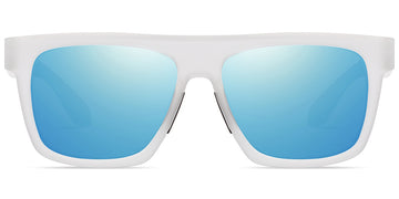 Translucent White + Mirrored Ice Blue Polarized Lenses (SG6146-5)