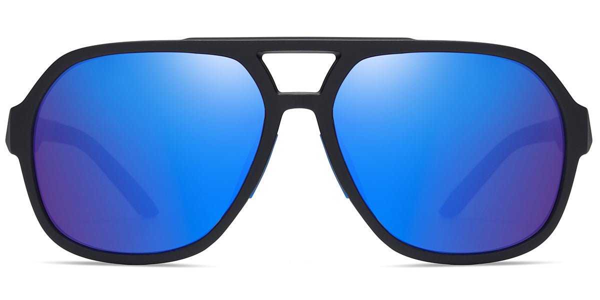 Black + Mirrored Blue Polarized Lenses (SG6162-4)