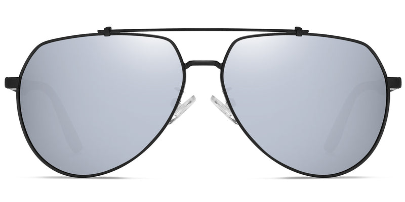 Matte Black + Mirrored Silver Polarized Lenses (SG4414-04)