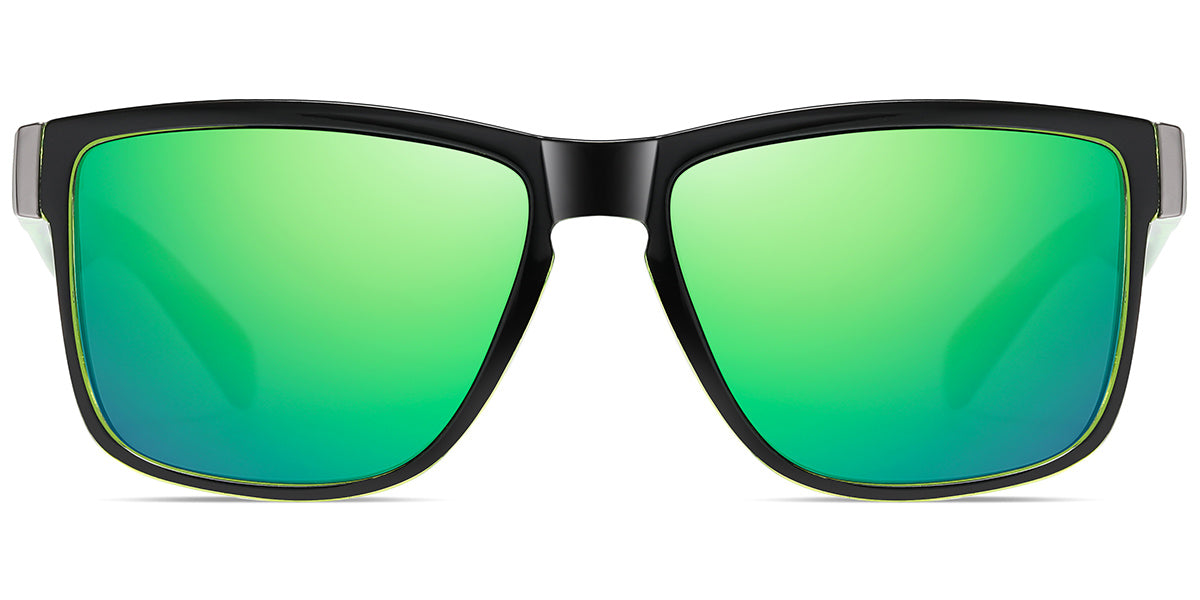 Black + Mirrored Green Polarized Lenses (SG6215-4)