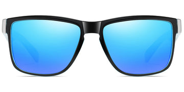 Black + Mirrored Ice Blue Polarized Lenses (SG6215-3)