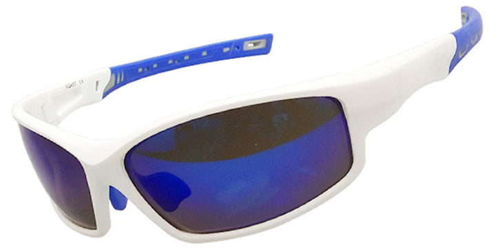 White + Mirrored Ice Blue Polarized Lenses (SG6290-7)