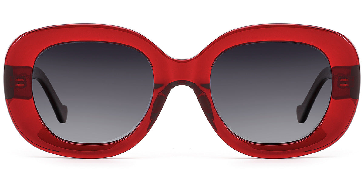 Translucent Wine Red + Gradient Gray Polarized Lenses (SG6243-3)