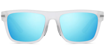 Translucent White + Mirrored Ice Blue Polarized Lenses (SG6145-4)