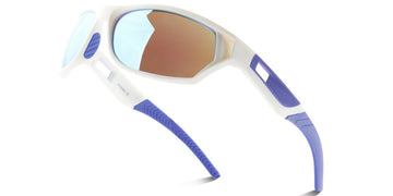 White + Mirrored Ice Blue Polarized Lenses (SG6289-3)