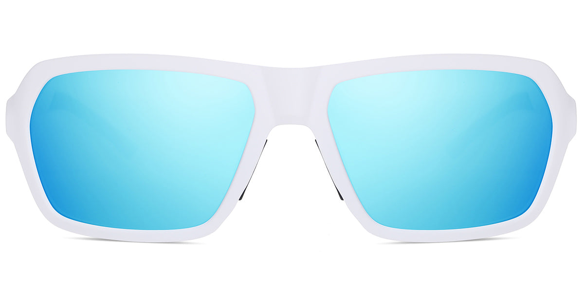 White + Mirrored Ice Blue Polarized Lenses (SG6149-5)