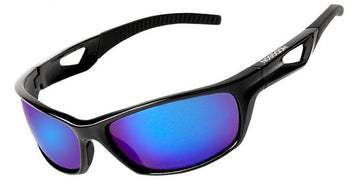 Black + Mirrored Blue Polarized Lenses (SG6282-2)