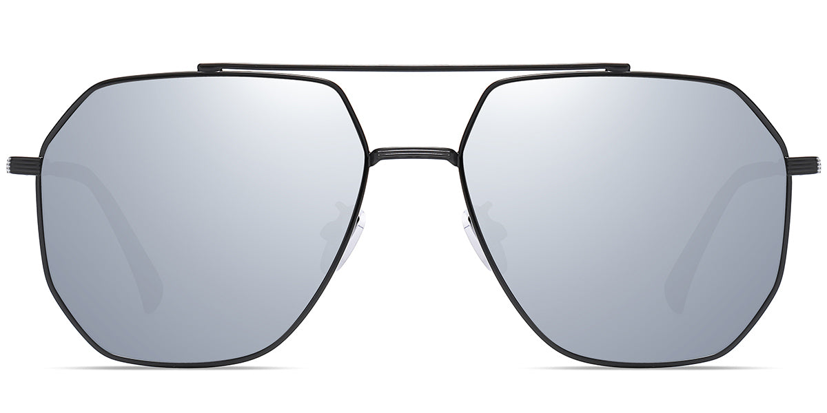 Black + Mirrored Silver Polarized Lenses (SG4744-6)
