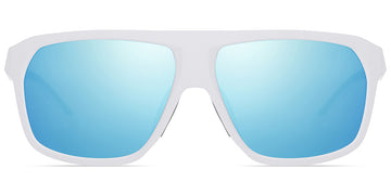 White + Mirrored Ice Blue Polarized Lenses (SG6163-4)