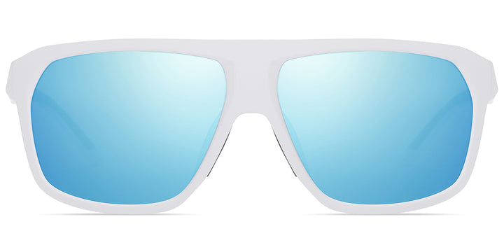 White + Mirrored Ice Blue Polarized Lenses (SG6163-4)