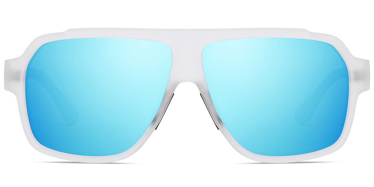 Translucent White + Mirrored Ice Blue Polarized Lenses (SG6147-4)