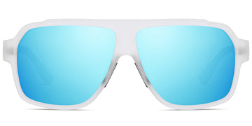 Translucent White + Mirrored Ice Blue Polarized Lenses (SG6147-4)