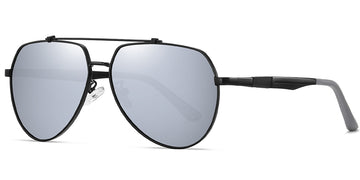 Matte Black + Mirrored Silver Polarized Lenses (SG4414-04)