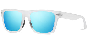 Translucent White + Mirrored Ice Blue Polarized Lenses (SG6145-4)