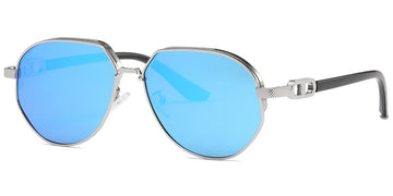 Silver + Mirrored Ice Blue Polarized Lenses (SG6140-2)