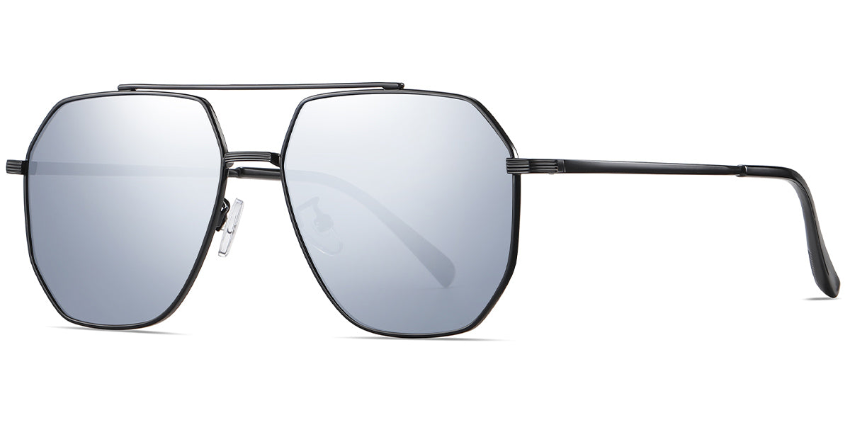Black + Mirrored Silver Polarized Lenses (SG4744-6)