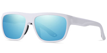 White + Mirrored Ice Blue Polarized Lenses (SG6159-5)