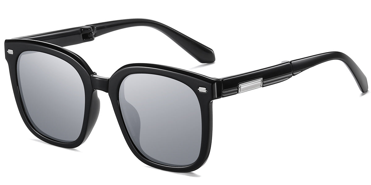Black + Mirrored Silver Polarized Lenses (SG4359-2)