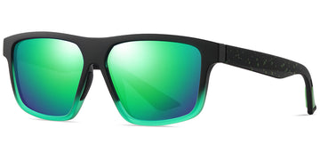 Gradient Black + Mirrored Green Polarized Lenses (SG6160-4)