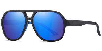 Black + Mirrored Blue Polarized Lenses (SG6162-4)