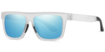 Translucent White + Mirrored Ice Blue Polarized Lenses (SG6146-5)