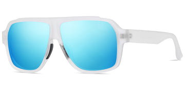 Translucent White + Mirrored Ice Blue Polarized Lenses (SG6147-4)