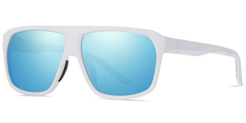 White + Mirrored Ice Blue Polarized Lenses (SG6163-4)