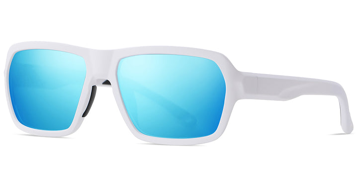 White + Mirrored Ice Blue Polarized Lenses (SG6149-5)